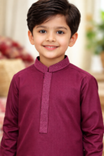 Tiny Tales Premium Maroon Kurta Trouser for Boys – Embroidered Festive Kids Wear