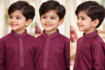 Tiny Tales Premium Maroon Kurta Trouser for Boys – Embroidered Festive Kids Wear - Image 4