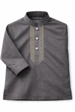 Tiny Tales Wear – Premium Gray Kurta Trouser for Boys | Elegant Festive Kids Outfit - Image 4