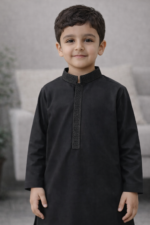 Tiny Tales Wear – Classic Black Kurta Trouser for Boys | Elegant Kids Traditional Outfit - Image 2