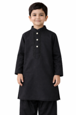 Tiny Tales Wear – Classic Black Embroidered Kurta Trouser for Boys | Premium Kids Festive Outfit - Image 5