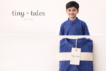 Tiny Tales Wear – Royal Blue Embroidered Kurta Trouser for Boys | Classic Kids Festive Outfit - Image 3
