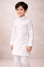 Tiny Tales Premium White Embroidered Kurta Trouser for Boys – Classic Kids Festive Wear